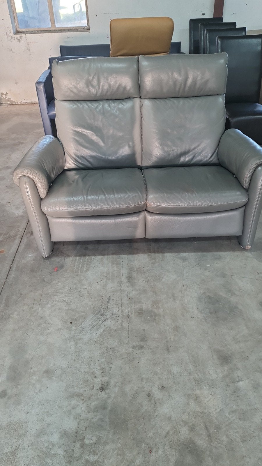 2 zits bankstel leer voor je voeten om hoog 85€, Ophalen of Verzenden, 75 tot 100 cm, Leer