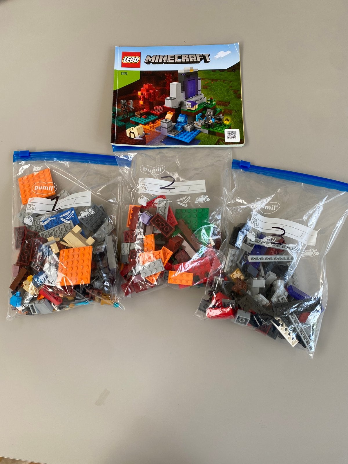 LEGO Minecraft 21172 - Het Verwoeste Portaal, Gebruikt, Minecraft, Lego, Ophalen of Verzenden