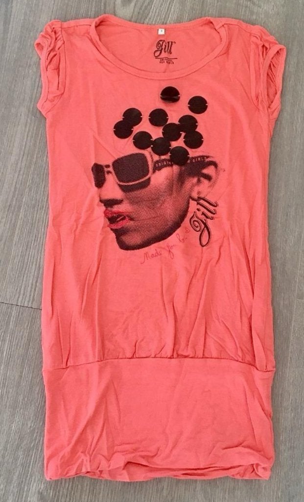Superstoer zalm lang shirt tuniek van Jill , maatje 140, Gebruikt, Meisje, Ophalen of Verzenden, Shirt of Longsleeve