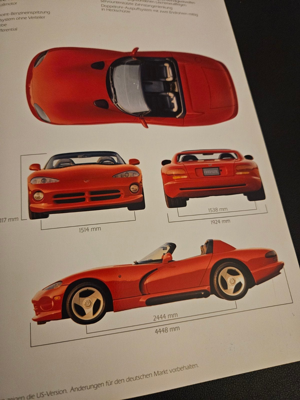 Brochure Chrysler Viper 1993, Ophalen of Verzenden, Zo goed als nieuw, Overige merken