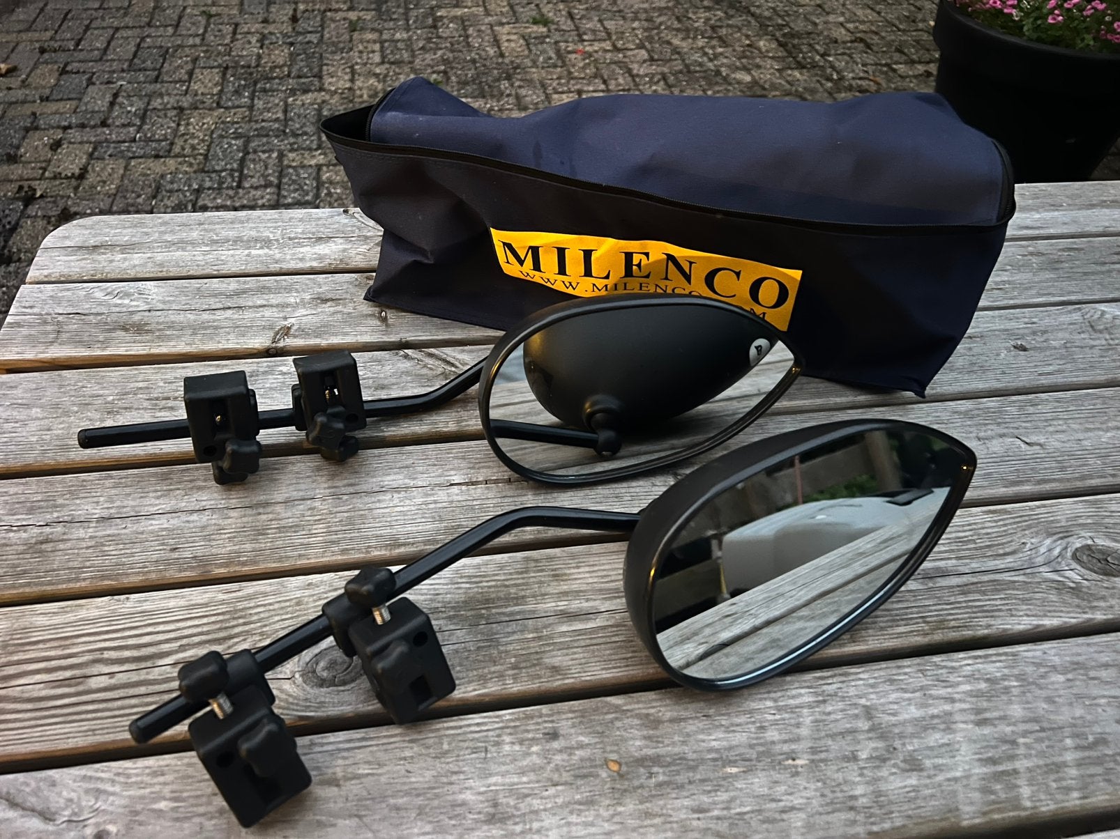 Vrijwel nieuwe Milenco spiegels, Ophalen of Verzenden, Gebruikt