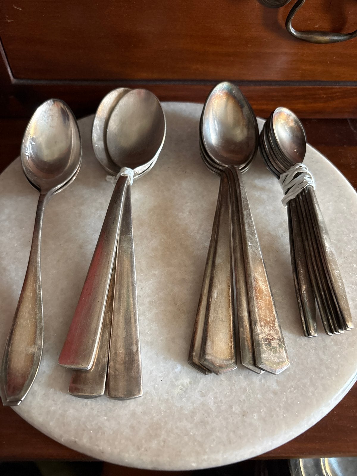 Vintage verzilverde lepels - Set van 16, Ophalen of Verzenden