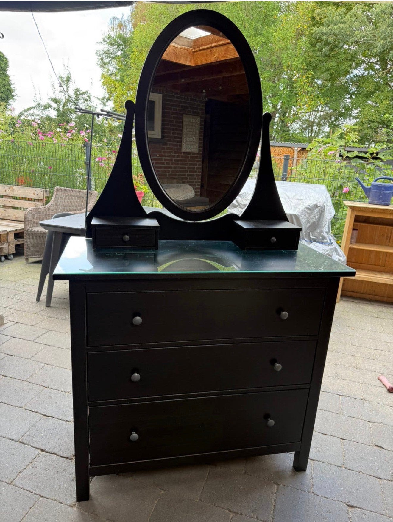 Ikea Hemnes kaptafel kast ladenkast ladekast spiegel, Ophalen, 50 tot 100 cm, Zo goed als nieuw, 3 of 4 laden