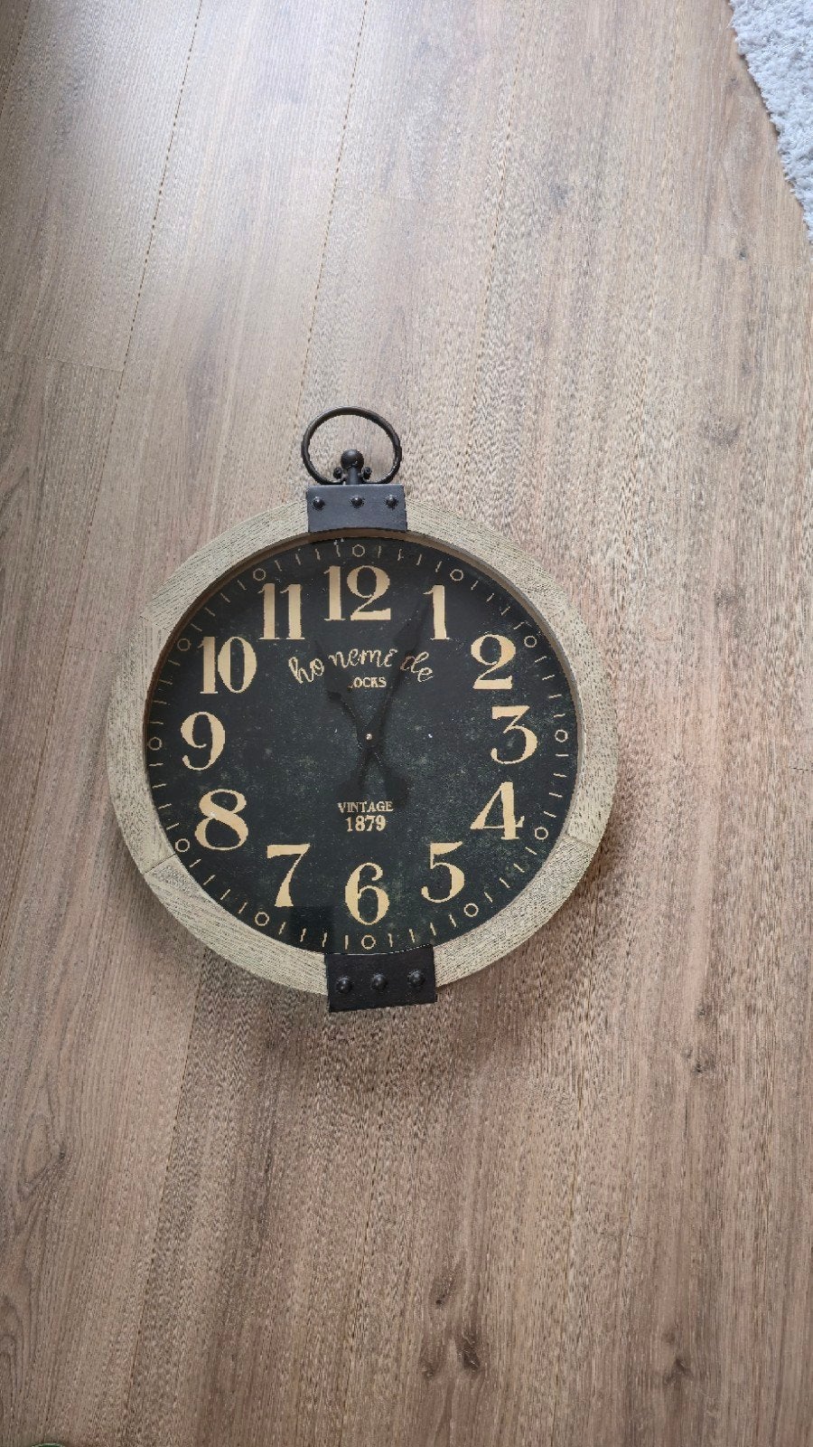 Industriële Wandklok - Vintage Stijl - Ø 52cm, Ophalen, Zo goed als nieuw, Wandklok