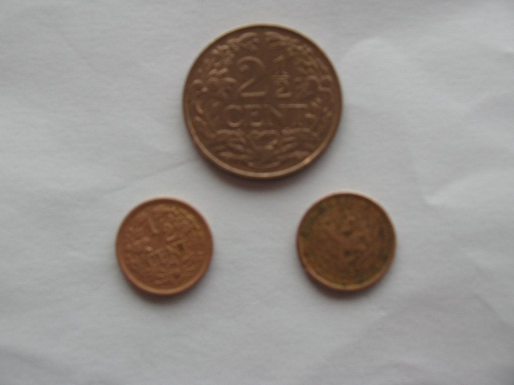 Drie bronzen munten, Ophalen of Verzenden, Koningin Wilhelmina, Overige waardes, Losse munt
