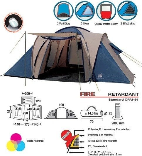 High Peak Vigo Plus 6 familietent - compleet en ruim, Caravans en Kamperen, Tenten, Ophalen of Verzenden, Zo goed als nieuw, Tot en met 6