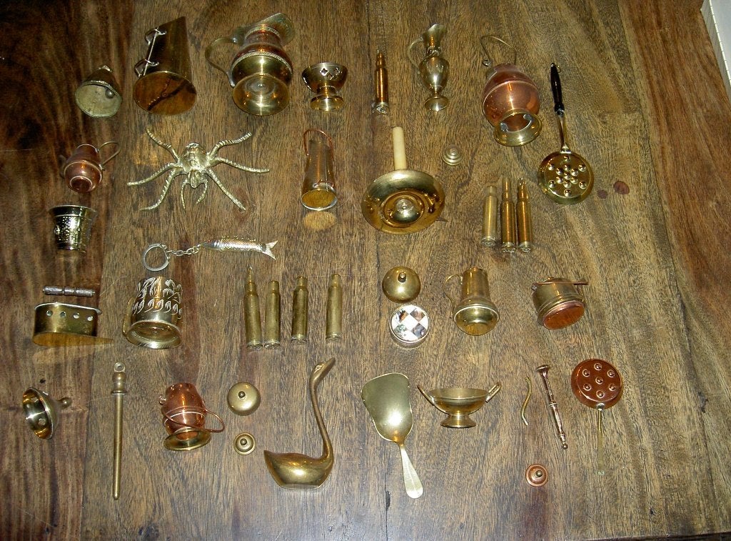 Collectie koper miniaturen , alles op de foto in 1 koop . ja, Ophalen