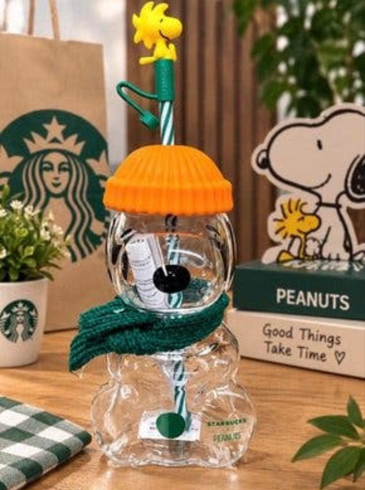 Special Edition Starbucks Snoopy Peanuts Beker  Nieuw, Glas, Nieuw, Ophalen of Verzenden, Meerkleurig