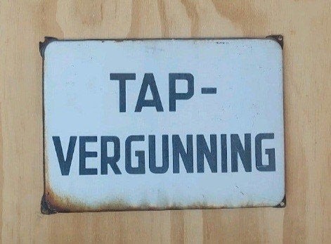 tap vergunning geëmailleerd bord cafe bord, Antiek en Kunst, Ophalen of Verzenden