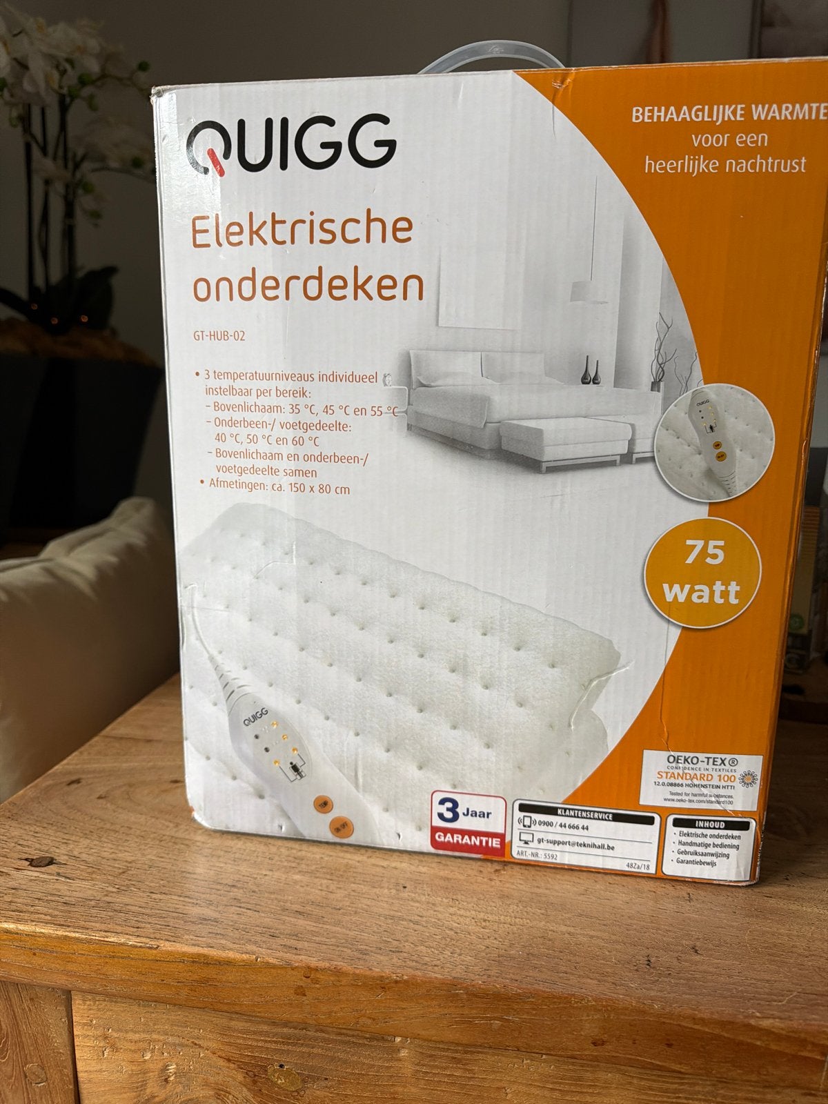 QUIGG Elektrische onderdeken 150x80 cm, Huis en Inrichting, Eenpersoons, Verzenden, Nieuw, Deken of Dekbed