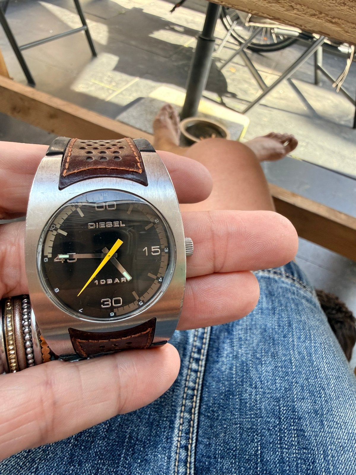 Diesel horloge uniseks, Sieraden, Tassen en Uiterlijk, Horloges | Heren, Ophalen of Verzenden, Zo goed als nieuw, Leer, Overige merken
