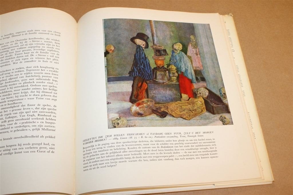 James Ensor — Monografie 50 Kleurenplaten Ingeplakt 1958, Boeken, Ophalen of Verzenden, Gelezen