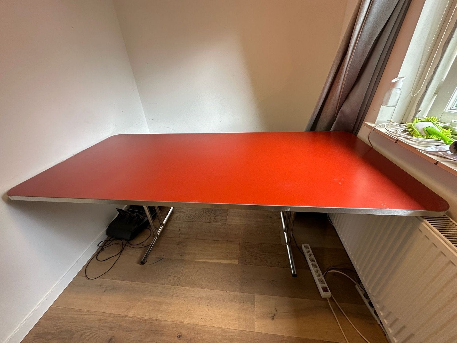 Unieke eettafel met Gispen vibe, Huis en Inrichting, Tafels | Eettafels, Ophalen, Gebruikt, 50 tot 100 cm, 150 tot 200 cm