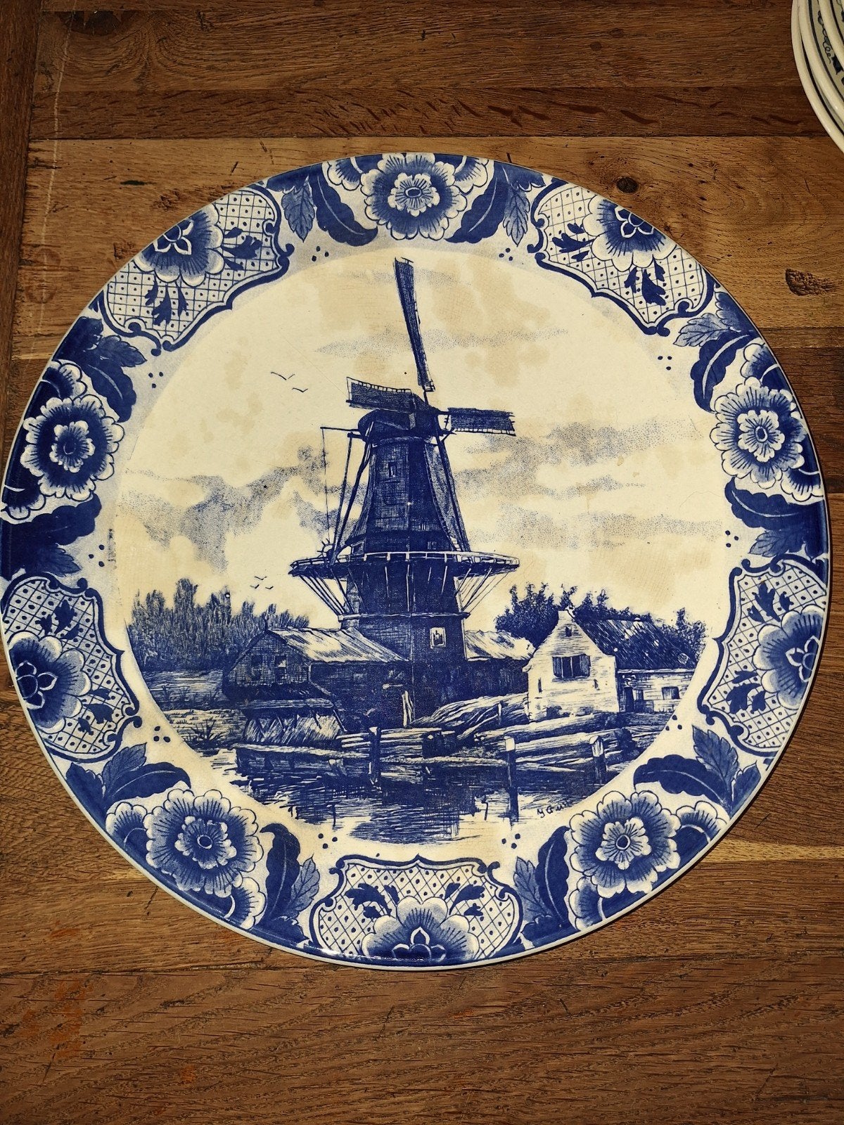 Groot Delfts Blauw wandbord - Leendert Zwikker- ca jaren 70, Antiek en Kunst, Antiek | Wandborden en Tegels, Ophalen