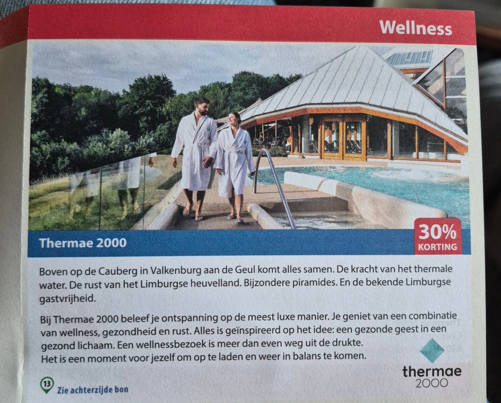 Thermae 2000 30% korting, Drie personen of meer, Kortingsbon, Bungalowpark