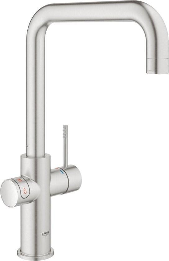 Grohe red duo 3 in 1 U-uitloop (supersteel), Ophalen, Nieuw, Rvs, Kraan