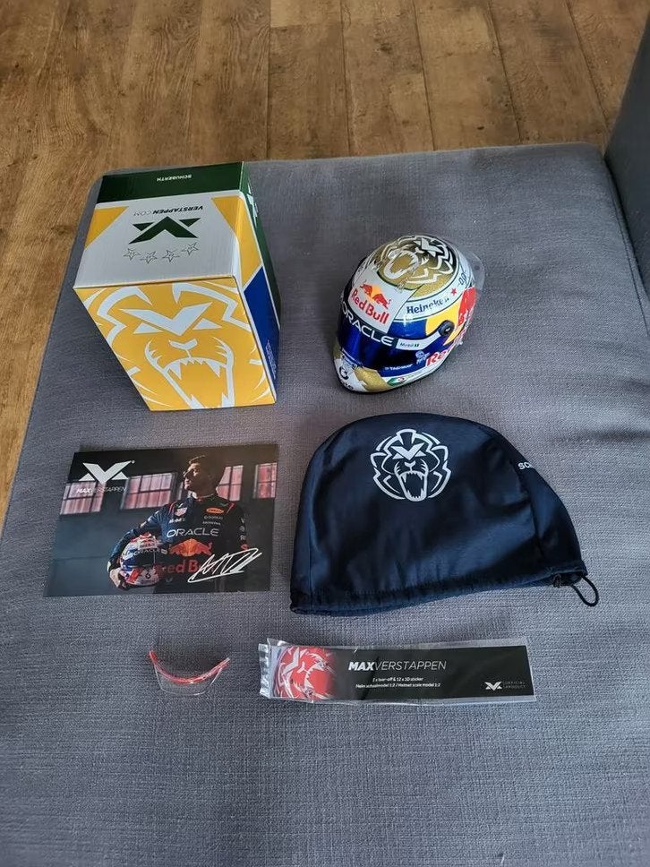 Verstappen 1:2 helm GP van Brazilië 2025, Ophalen of Verzenden, Zo goed als nieuw, Formule 1