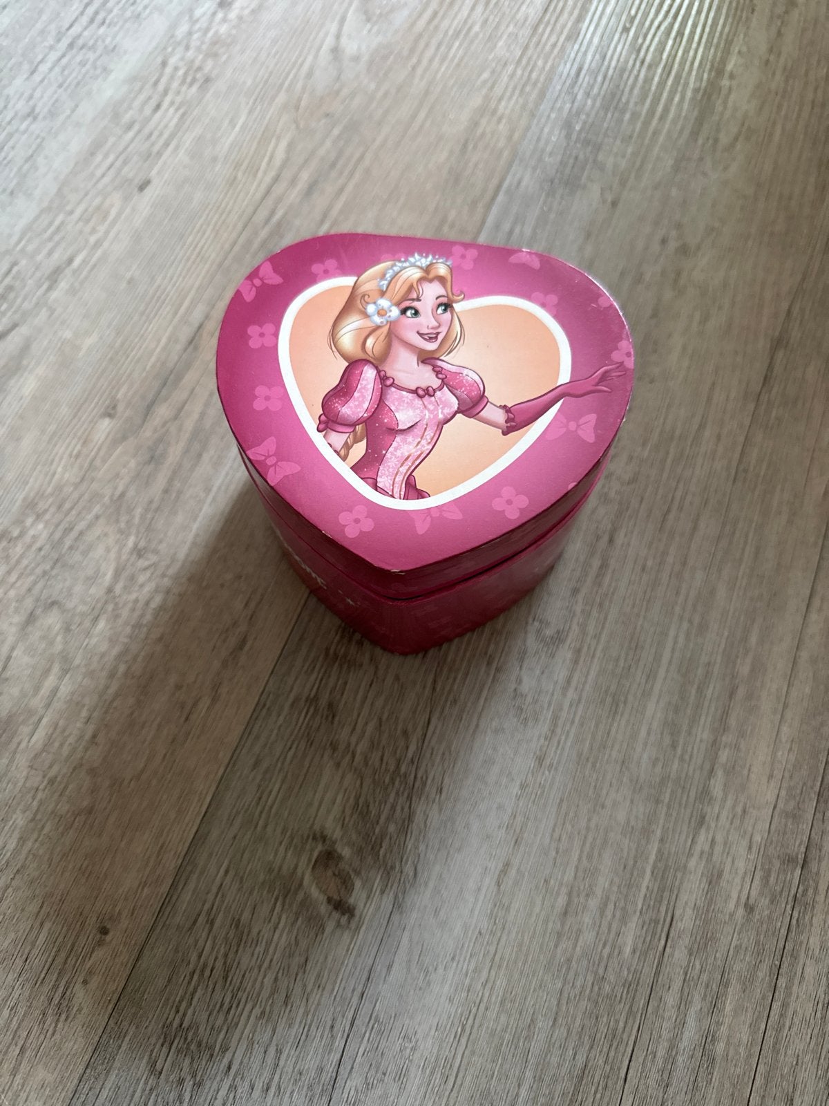 Muziekdoosje efteling assepoester hartvormig, Ophalen, Gebruikt, Met spiegeltje(s), Roze