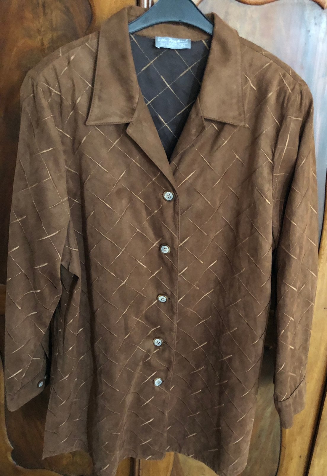 Ulla Popken lange blazer/44-46/bruin, Bruin, Maat 42/44 (L), Ophalen of Verzenden, Zo goed als nieuw