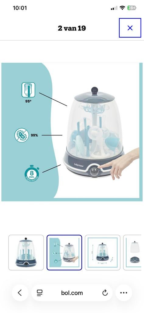 Flessen sterilisator Babymoov Turbosteam, Ophalen of Verzenden, Gebruikt, Overige