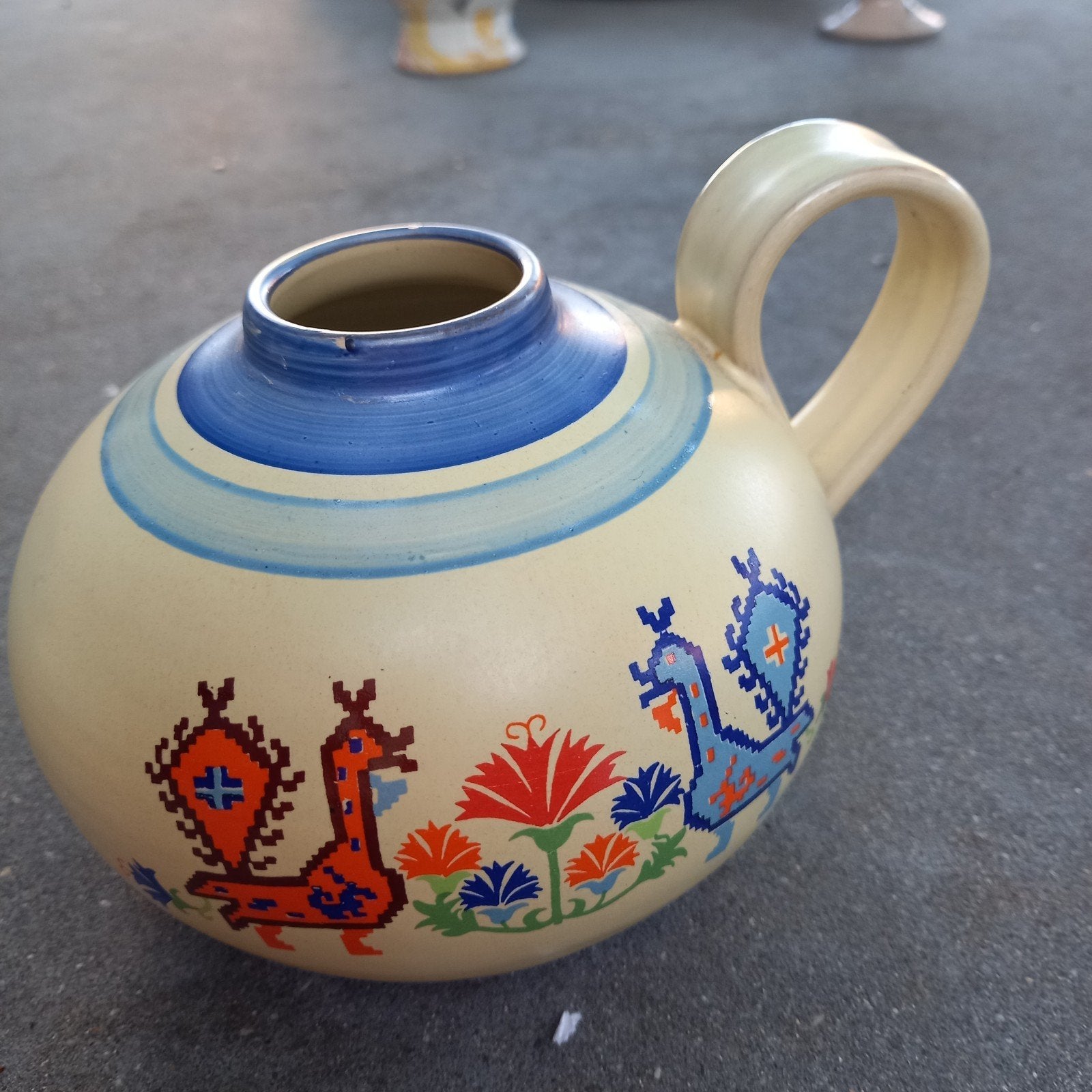 keramieken oorkan / schenkkruik  folkloristisch hanenmotief, Antiek en Kunst, Antiek | Keramiek en Aardewerk, Ophalen of Verzenden