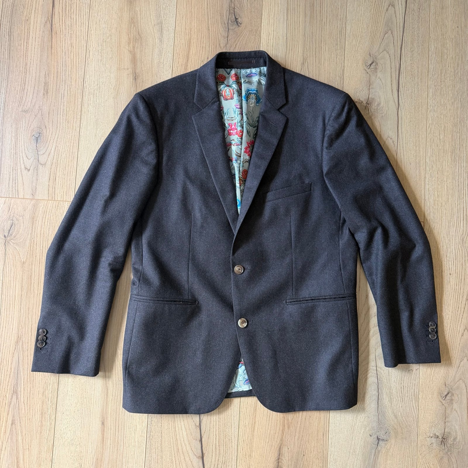 Vitale Barberis Canonico 1663 Natural Stretch Colbert, Ophalen, Zo goed als nieuw, Maat 48/50 (M), Bruin