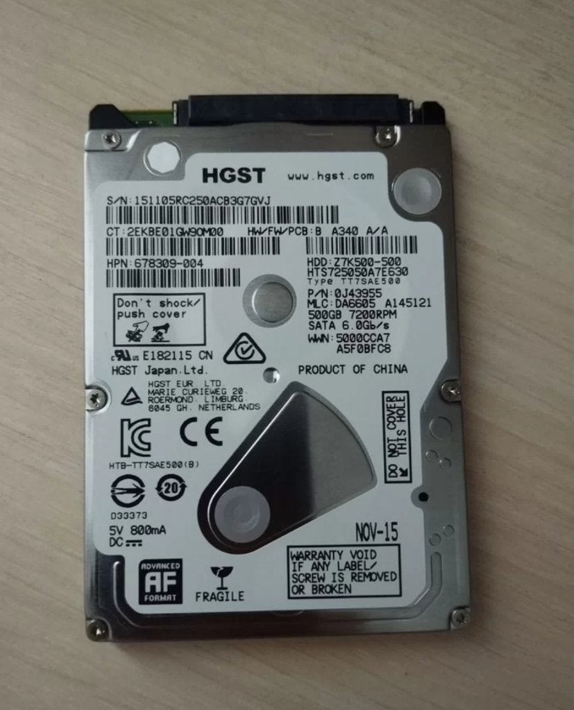 Harde schijf voor laptops, 500 GB, Computers en Software, Ophalen of Verzenden, Gebruikt, Laptop
