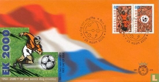 FDC E415 EK Voetbal 2000 NL onbeschreven, Ophalen of Verzenden