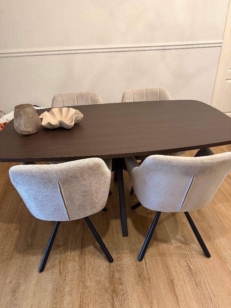 Foto 11 van Deens ovale spinpoot eettafel lengte 1.60  2.10 en 2.40