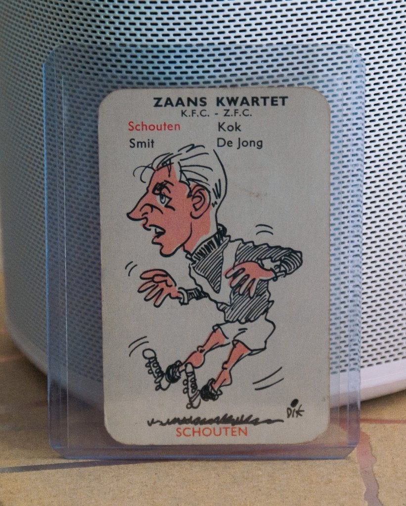 Schouten, Zaans Kwartet - DB 1e Divisie kwartet 1958, Ophalen of Verzenden, Gebruikt, Overige binnenlandse clubs, Poster, Plaatje of Sticker