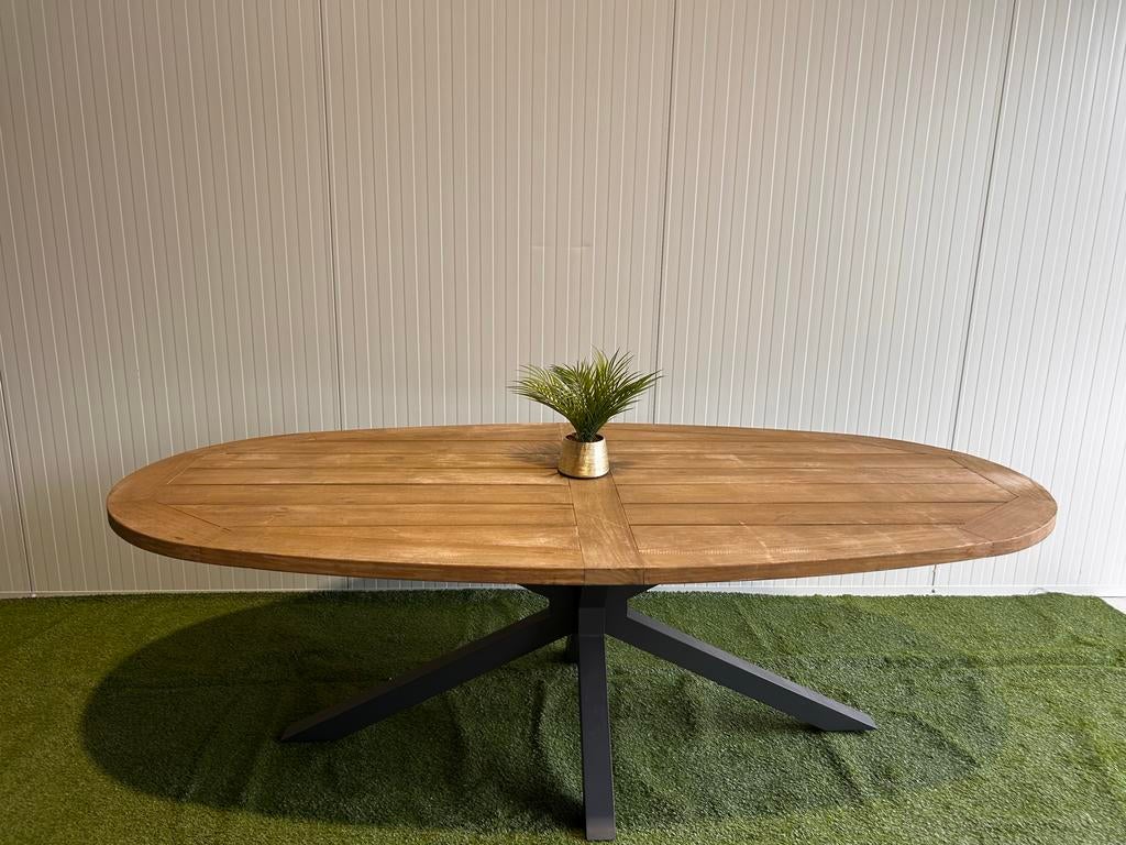 Santika Diogo Ovale Dining Tuintafel 240x120 cm, ., Ophalen of Verzenden, Zo goed als nieuw, .