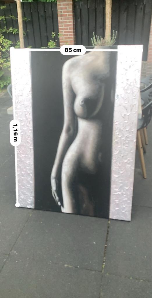 Groot schilderij naaktmodel, 1.16m x 85cm, Ophalen