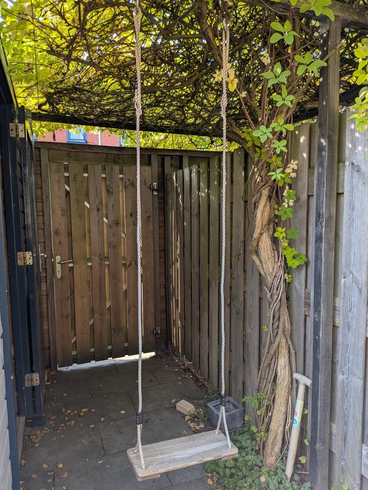 Houten schommel en trapeze met ringen voor buiten, Kinderen en Baby's, Ophalen, Gebruikt, Schommel