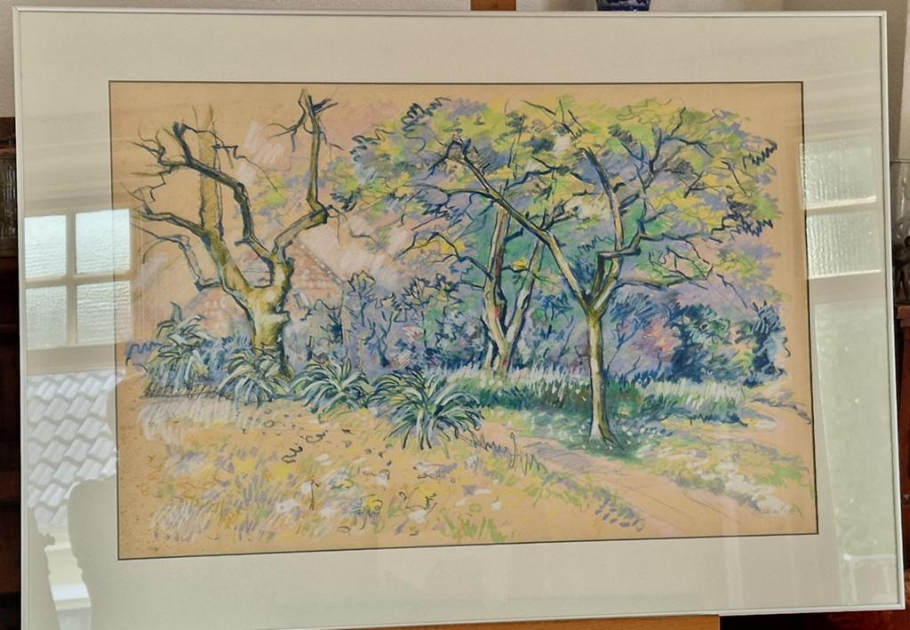Pastel van Henk ter Horst - Zicht op Domies Toen, Antiek en Kunst, Kunst | Tekeningen en Foto's, Ophalen of Verzenden