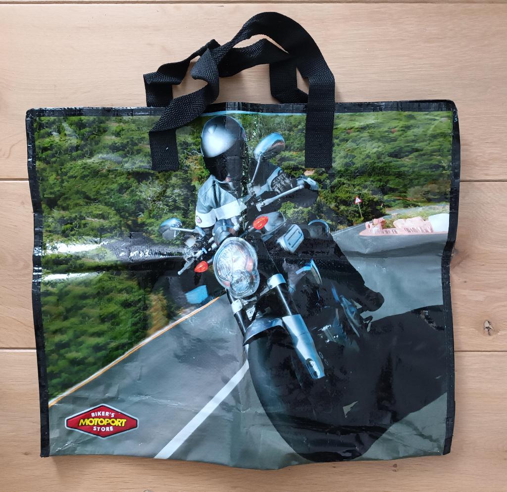 Motopoort Big Shopper met print van motoren, Ophalen of Verzenden, Zo goed als nieuw
