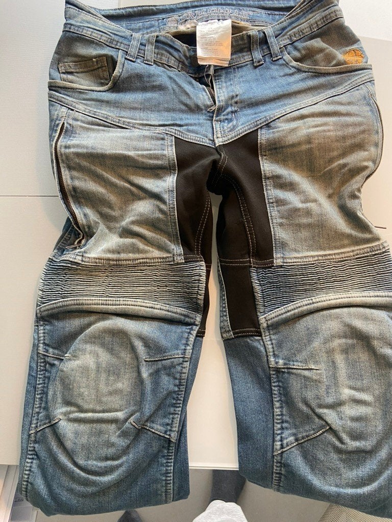 Motor spijkerbroek met bescherming en ventilatie, Heren, Ophalen of Verzenden, Broek | textiel, Tribolite