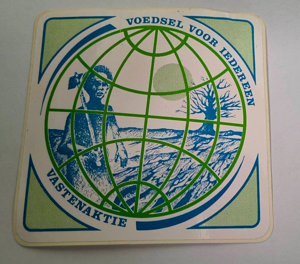Sticker Vastenaktie voedsel voor iedereen, Verzamelen, Ophalen of Verzenden, Zo goed als nieuw, Overige typen