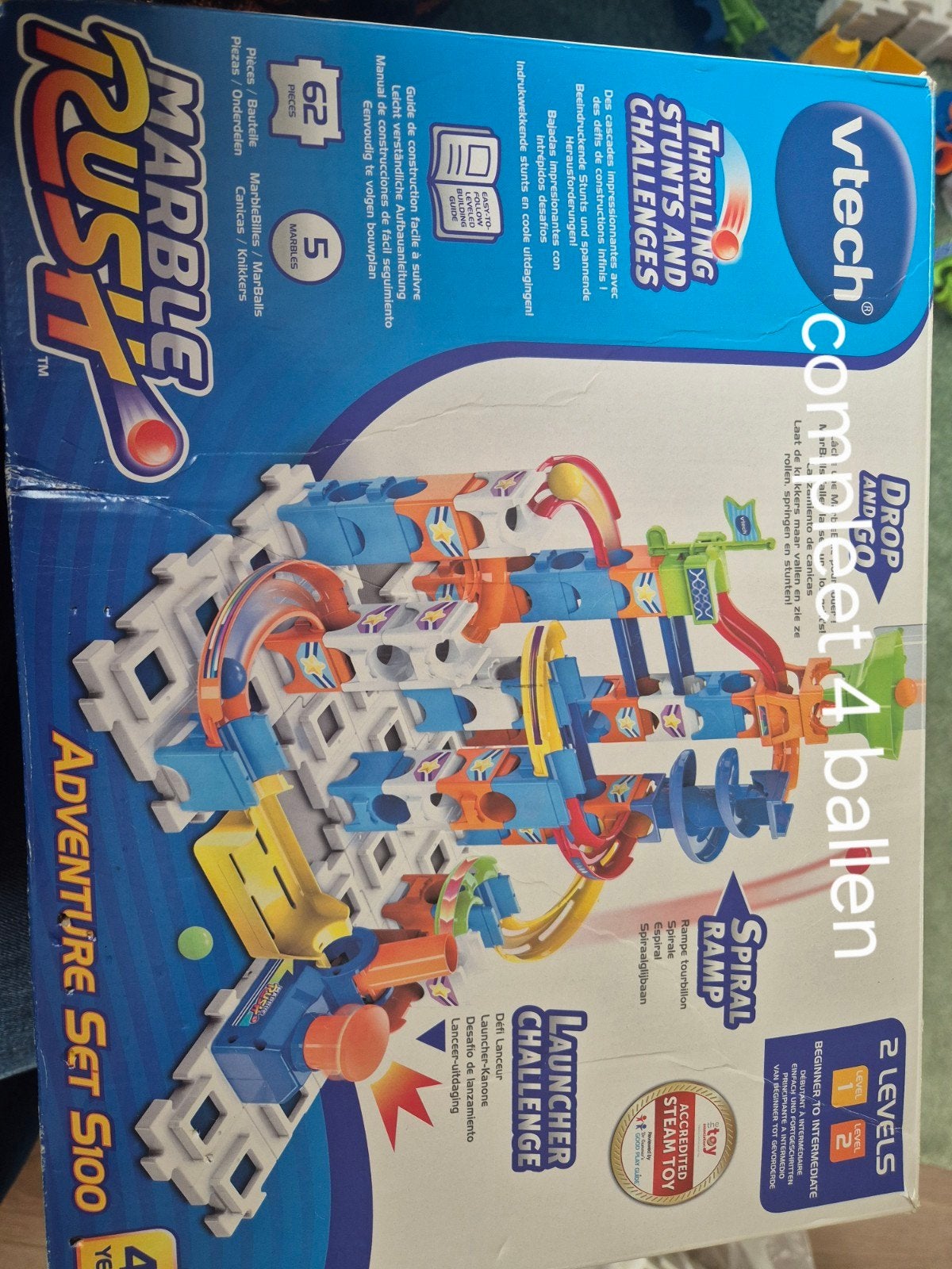 VTech Marble Rush Adventure Set S100 knikkerbaan, Ophalen of Verzenden, Gebruikt