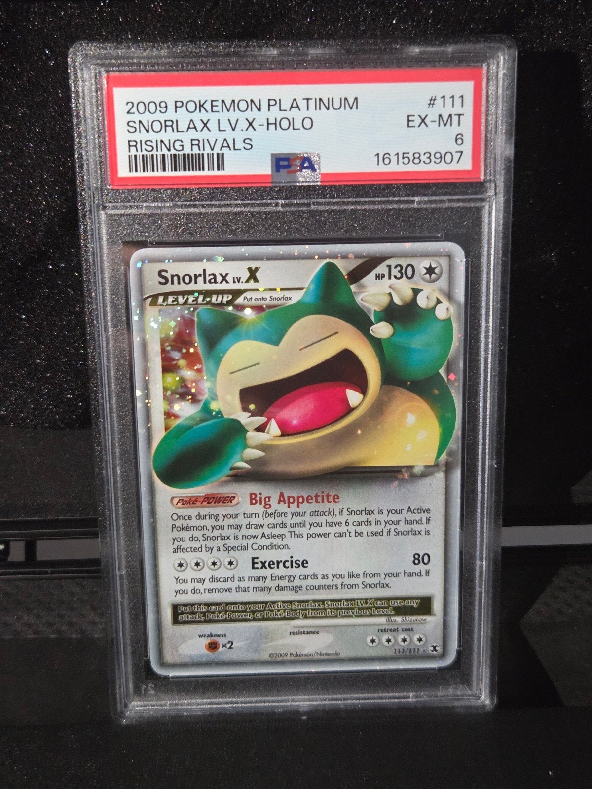 PSA 6 - Snorlax LV.X #111 (2009 Rising Rivals), Hobby en Vrije tijd, Ophalen, Zo goed als nieuw