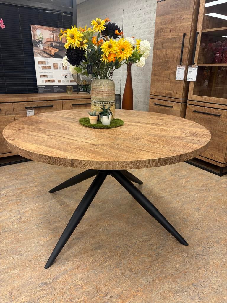 Showmodel Eettafel Rond 140cm Lamulux Mango Kleur, Huis en Inrichting, Tafels | Eettafels, Ophalen, Overige materialen, 100 tot 150 cm
