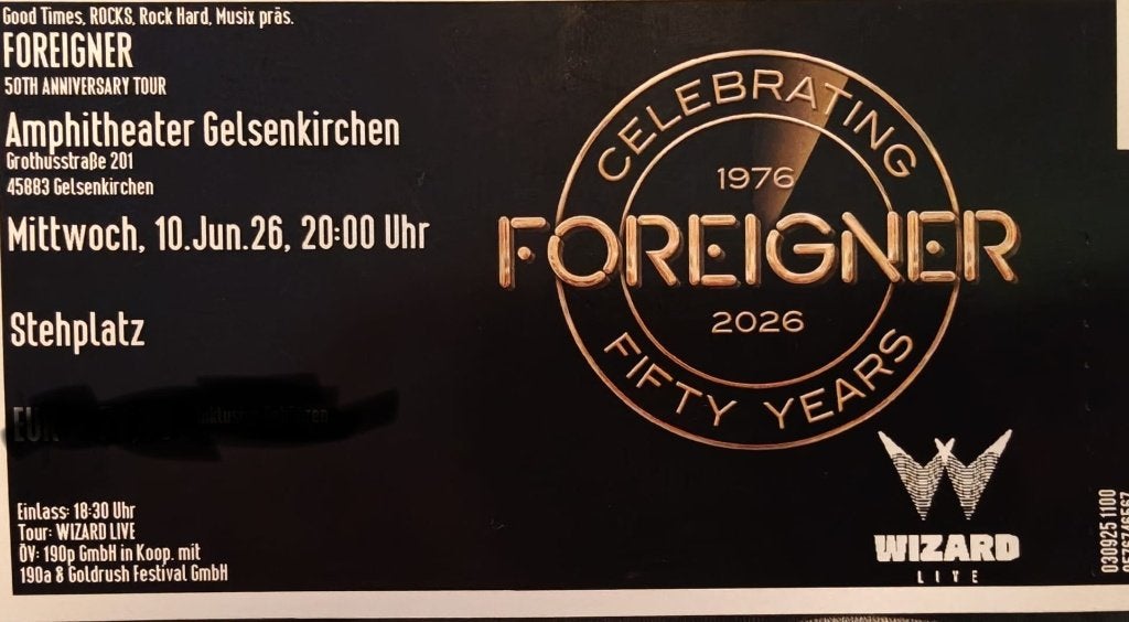 Foreigner tickets 10 juni in Gelsenkirchen, Tickets en Kaartjes, Concerten | Rock en Metal, Twee personen, Juni, Rock of Poprock