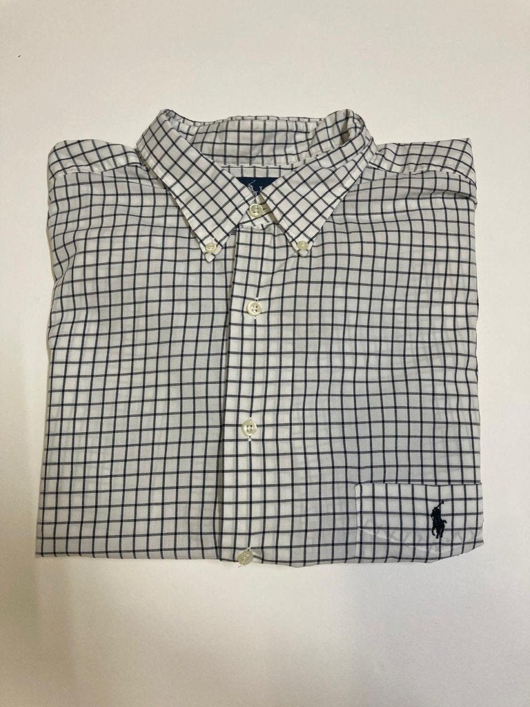 Ralph Lauren Overhemd – XL - Oxford - White Black Blocked, Wit, Ralph Lauren, Ophalen of Verzenden, Zo goed als nieuw