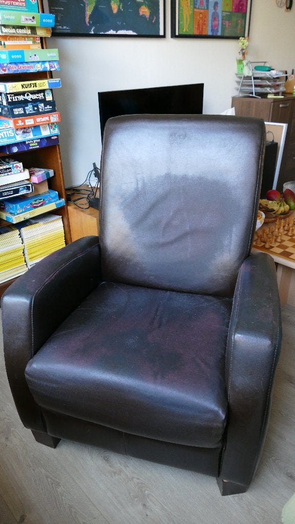 Gratis Leren Fauteuil, Ophalen, Gebruikt, 50 tot 75 cm, Leer