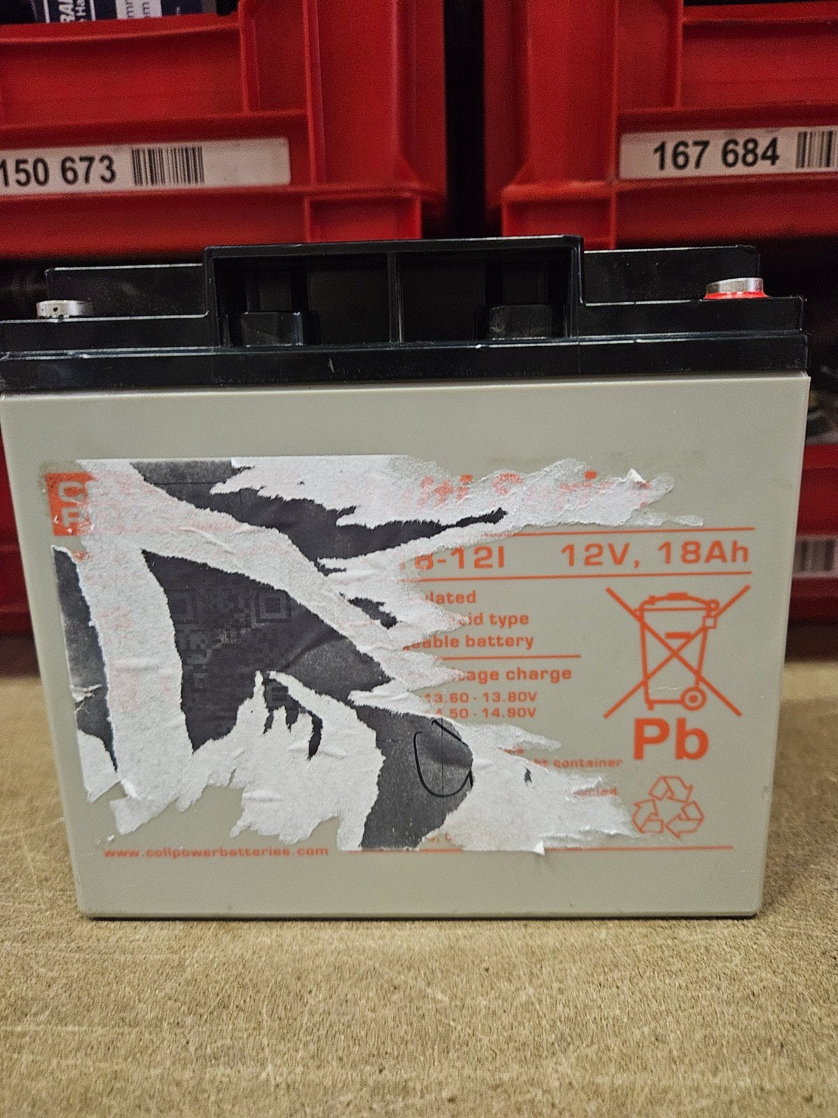 12V 18Ah Loodaccu - Gebruikt maar functioneel, Gebruikt, Ophalen of Verzenden, Nvt, Oplaadbaar
