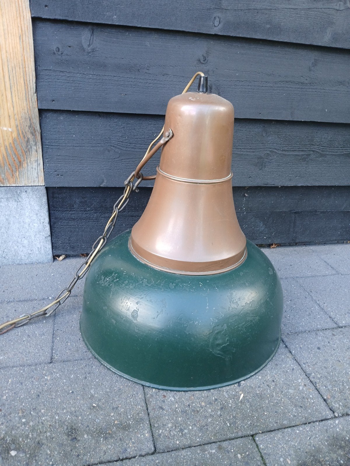 antieke koperen hanglamp, Ophalen of Verzenden