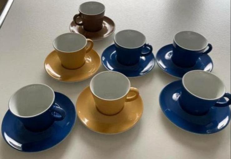 Vintage Arzberg Perla koffieset - 6 kopjes en schotels, Huis en Inrichting, Keuken | Servies, Gebruikt, Ophalen of Verzenden, Overige stijlen