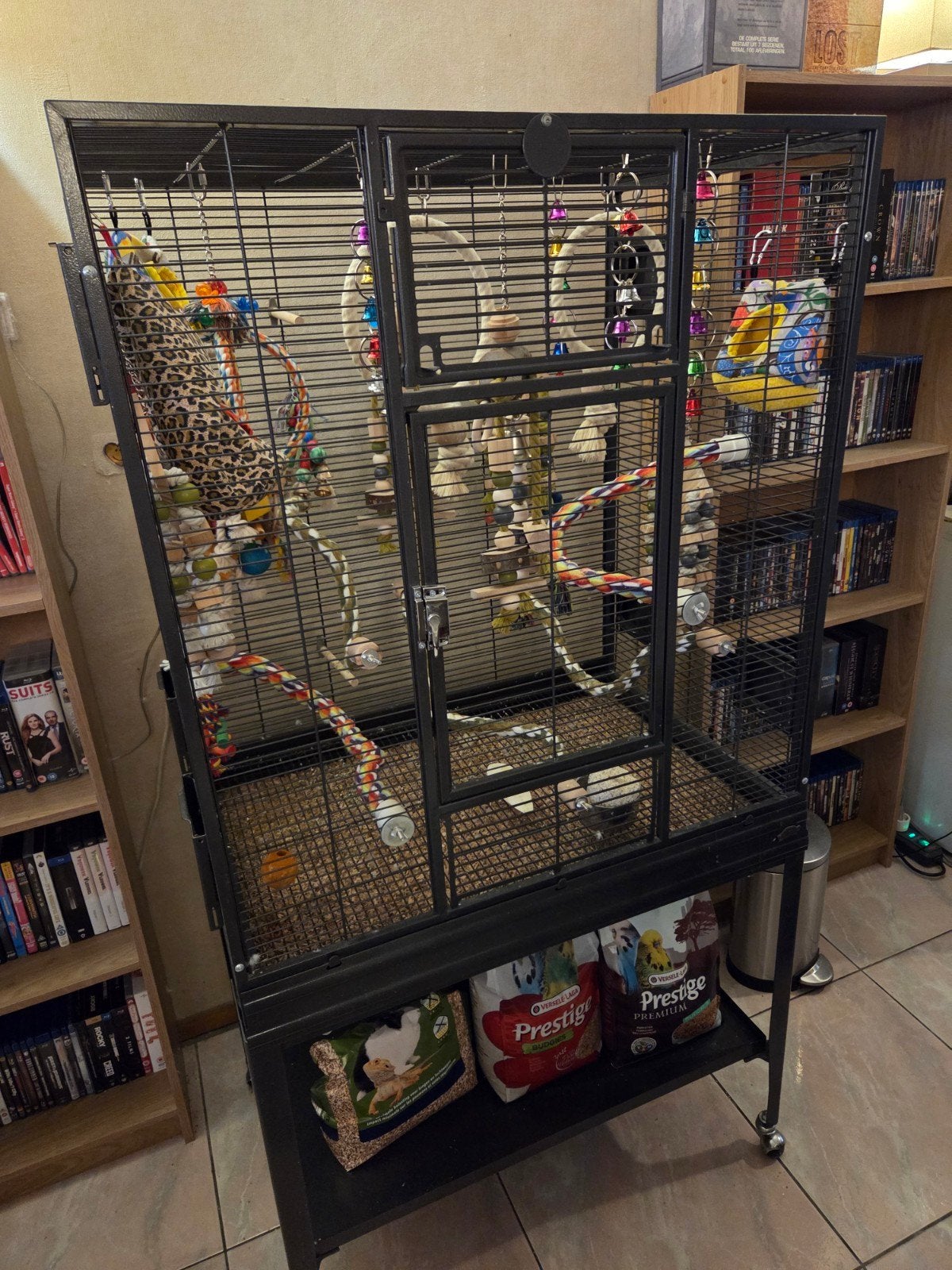 ✅ vogelkooi papegaaien kooi over compleet, Ophalen, Zo goed als nieuw, Metaal, Vogelkooi