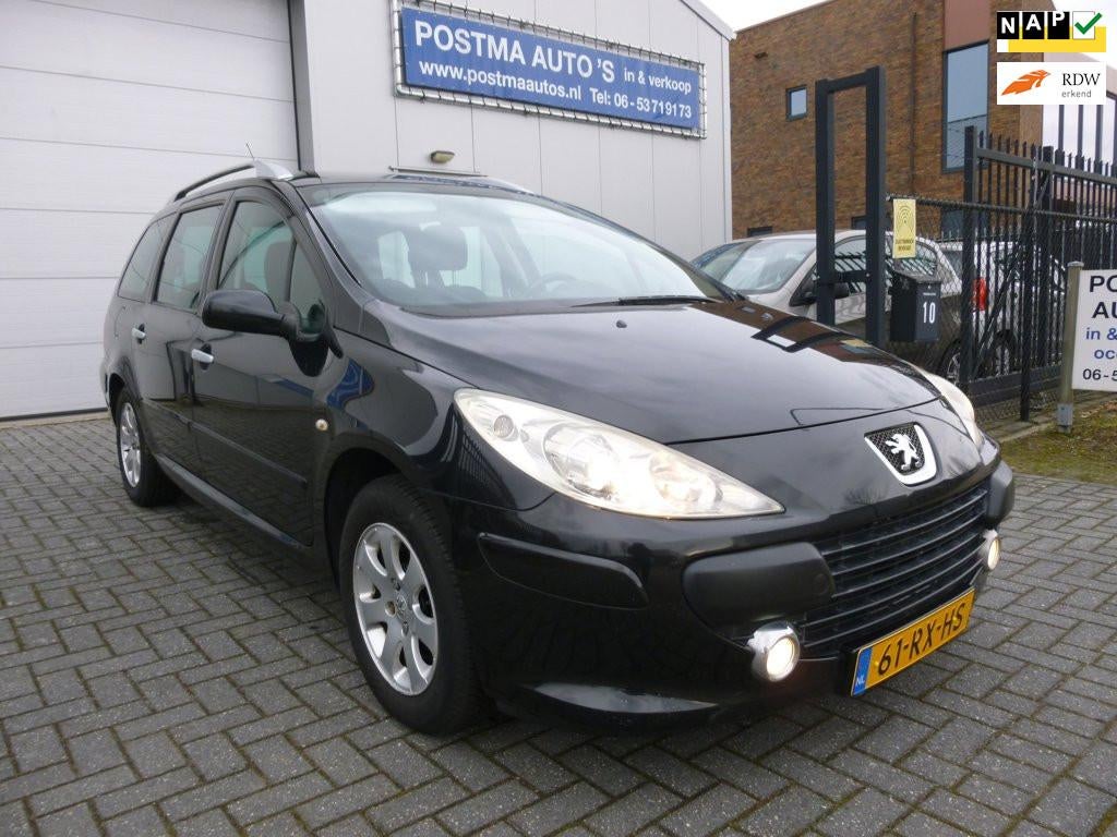 Peugeot 307 SW 1.6-16V, airco, trekhaak., Auto's, Gebruikt, 4 cilinders, 715 kg, Zwart