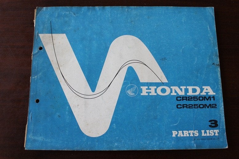 Honda CR250 M1 M2 1976 motorcycle parts list CR 250 Elsinore, Motoren, Ophalen of Verzenden, Honda