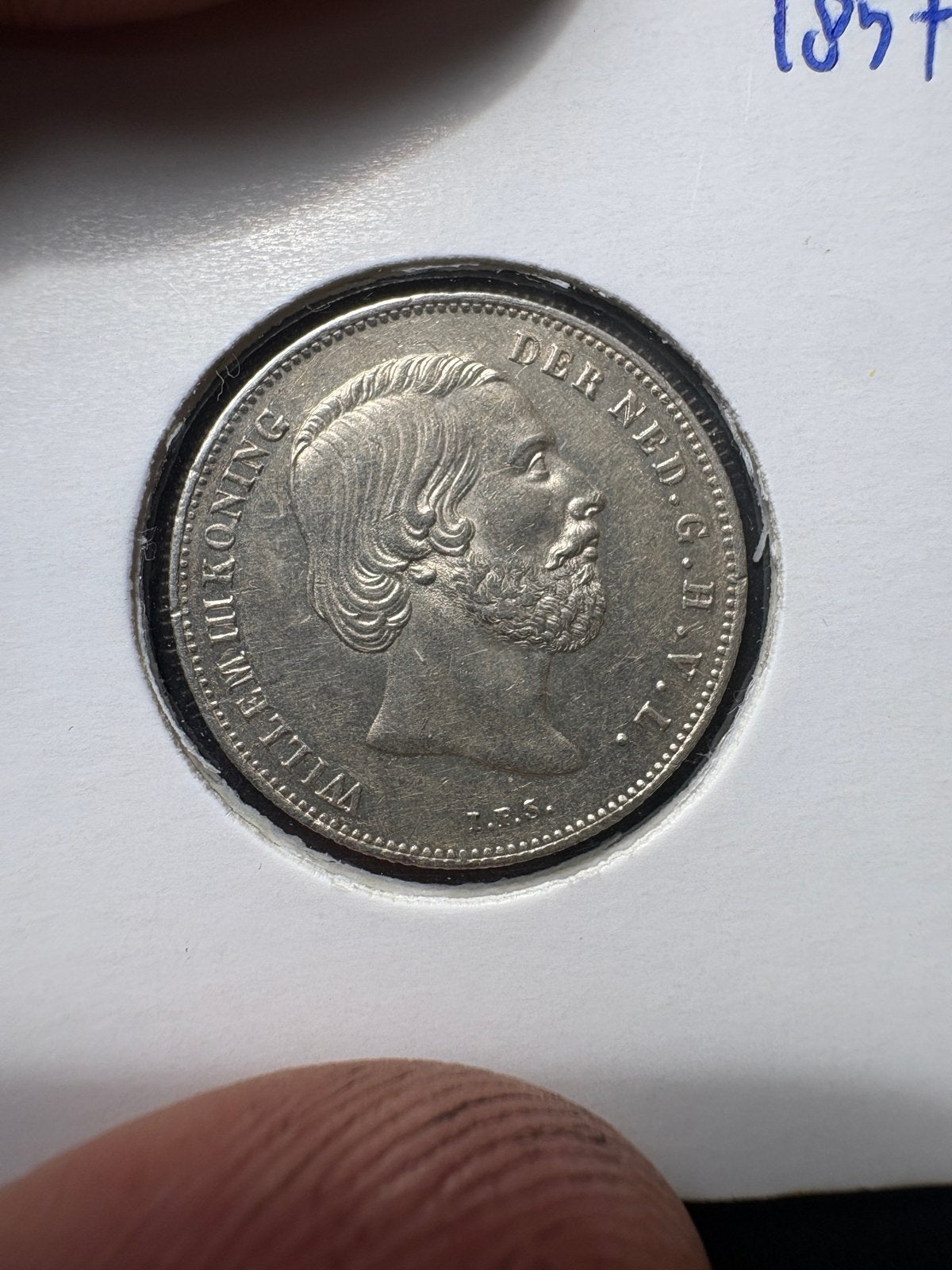 Prachtige ½ Gulden Koning Willem III 1857, ½ gulden, Koning Willem III, Zilver, Ophalen of Verzenden
